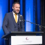 Le Ministre Mathieu Lacombe, lors de la cérémonie des Prix du Québec 2025 © Frédéric Lavoie